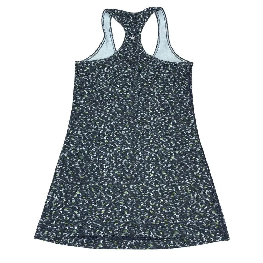 LULULEMON Cool Racerback Sz 4 Digi Pixie Caspian Blue Black